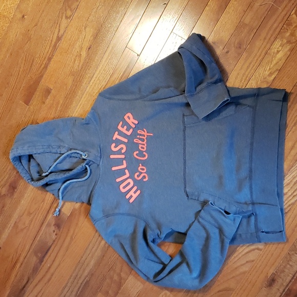HOLLISTER HOODED SWEATSHIRT,  SIZE LARGE GRAY HOODIE - Picture 1 of 5